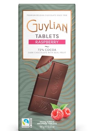Guylian плитка из темного шоколада с малиной 100 грамм