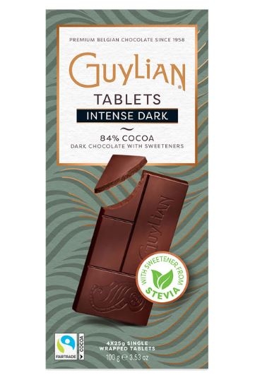 Guylian плитка из темного шоколада 84% со стевией 100 грамм