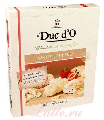 Duc d'O Трюфели Белые с Клубникой конфеты шоколадные 200 г