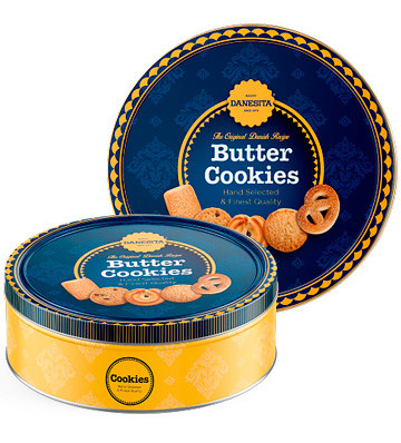 Danesita Butter Cookies Синяя Рифленая жб сдобное печенье 454 г