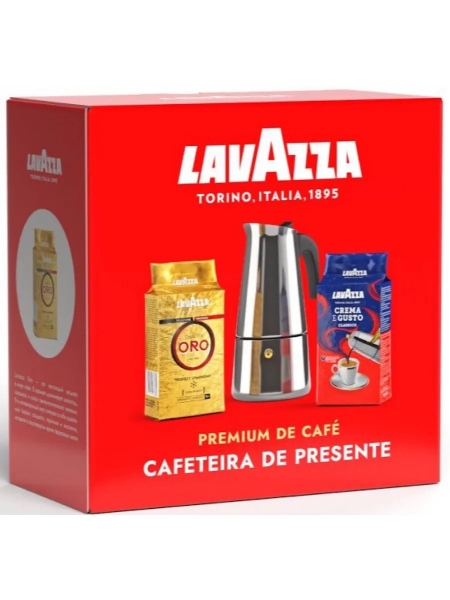 Lavazza Qualita ORO 250г + Crema E Gusto 250г + гейзерная кофеварка
