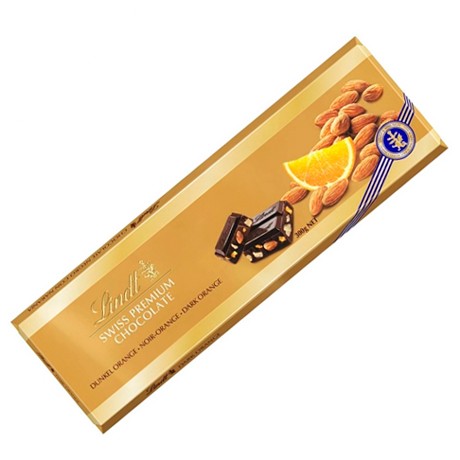 Шоколад Lindt Swiss Premium темный с апельсином и миндалем 300 г