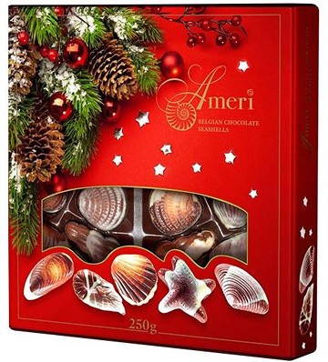 Ameri конфеты шоколадные Красная Упаковка новогодняя 250 гр х 12 шт.