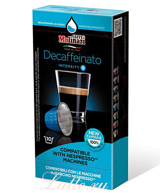 Molinari Decaffeinato кофе в капсулах 10 шт