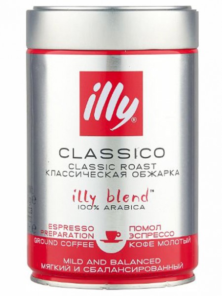 Illy Classico средней обжарки кофе молотый жб 250 г